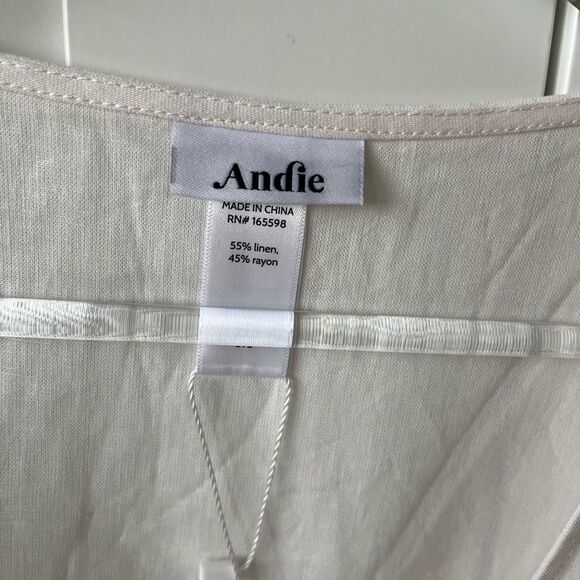 Andie The Maxi Wrap Dress Linen‎ Coconut Women's Size Medium Summer Vacation NWT - Picture 10 of 13